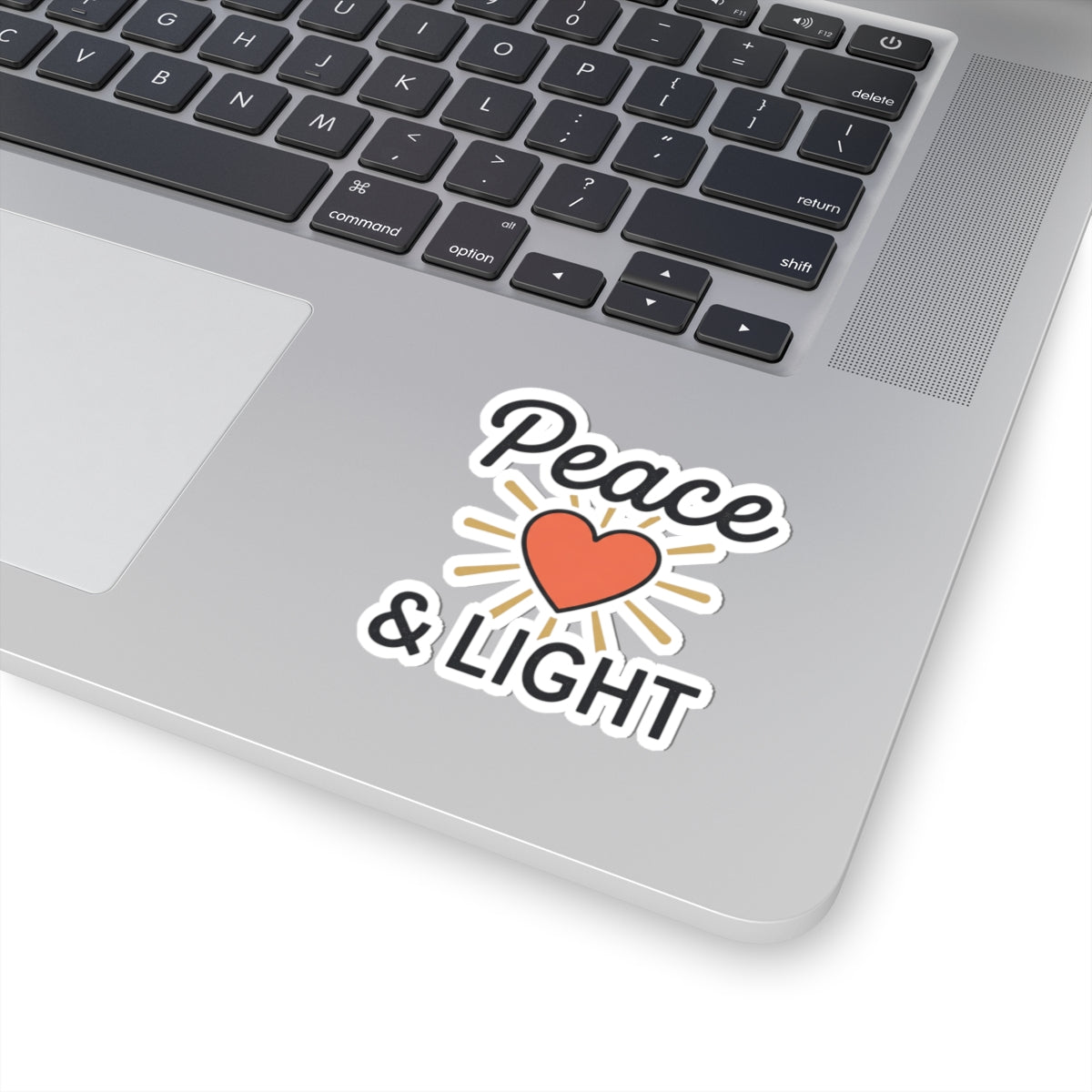 Peace & Light Heart Sticker — Positive Vibes Kiss-Cut Sticker