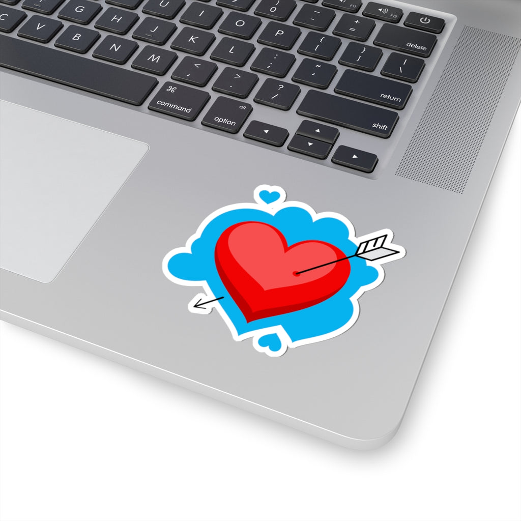 Heart & Arrow Kiss-Cut Sticker — Cute Valentine Laptop Decal