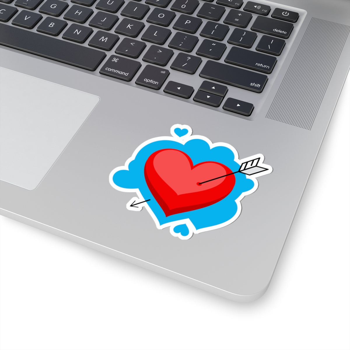 Heart & Arrow Kiss-Cut Sticker — Cute Valentine Laptop Decal