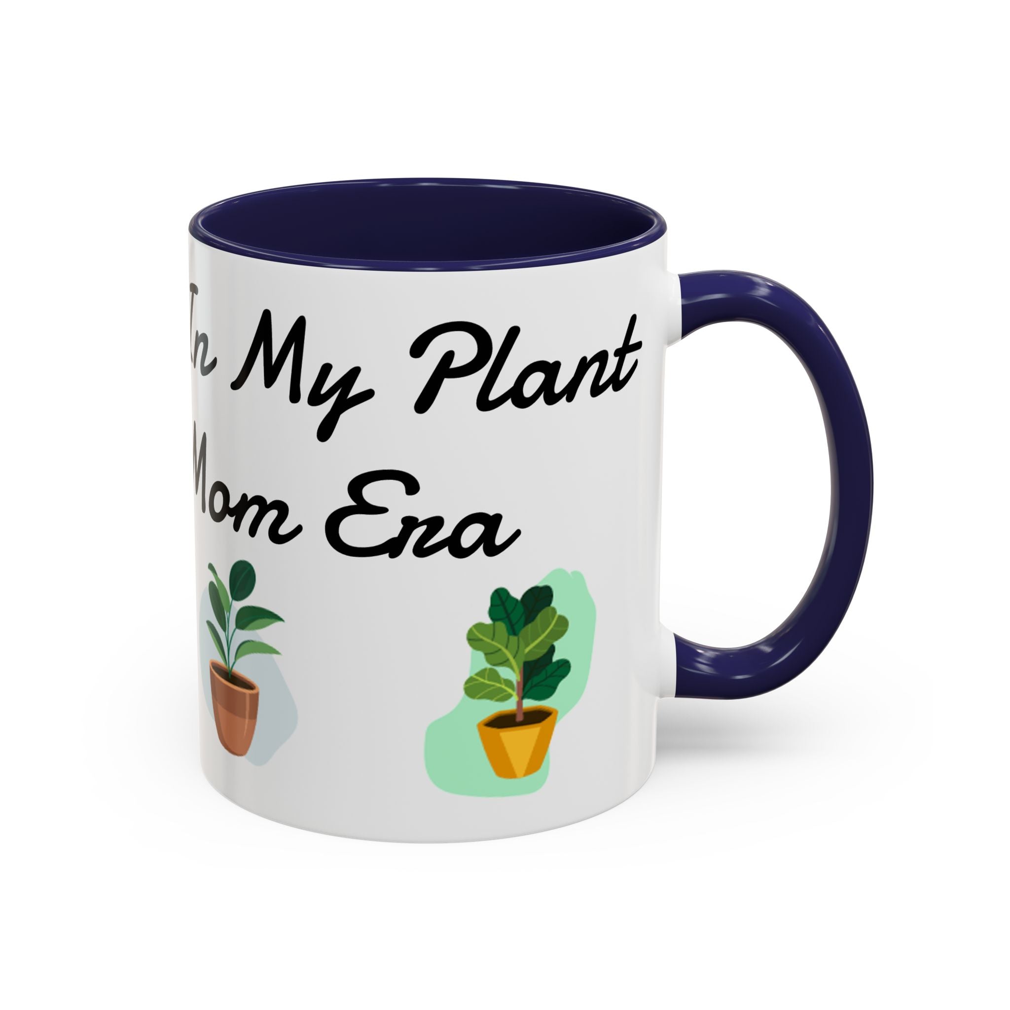 Plant Mom Coffee Mug – "In My Plant Mom Era" Accent Mug with Cute Potted Plants