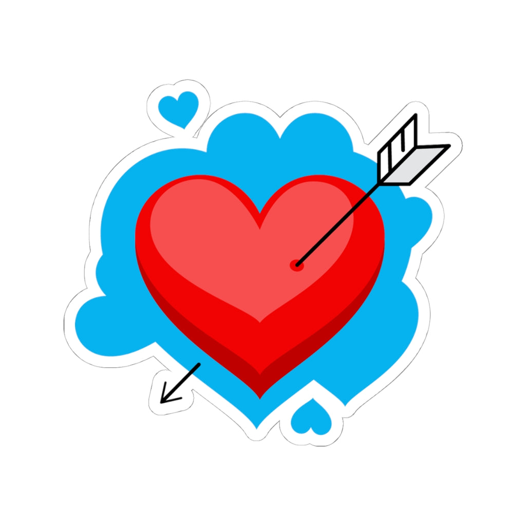 Heart & Arrow Kiss-Cut Sticker — Cute Valentine Laptop Decal
