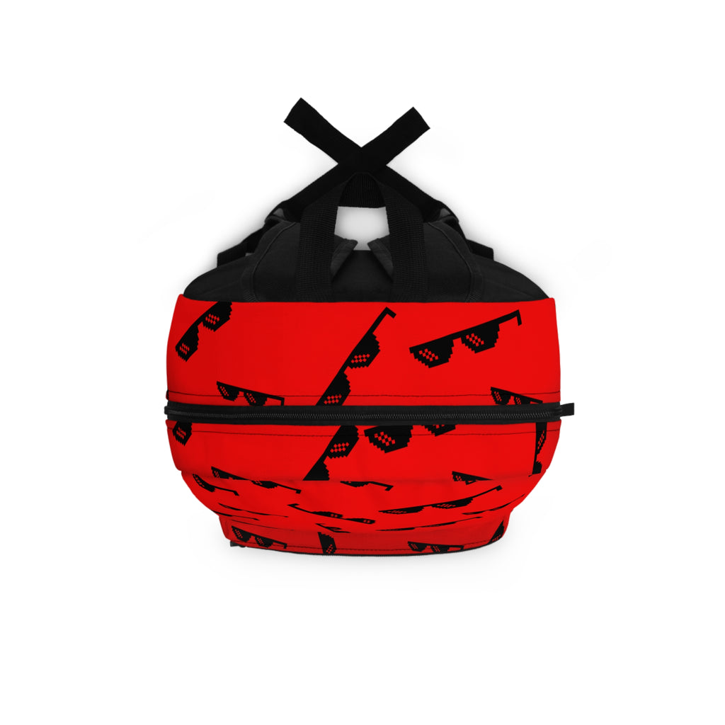 Sunglasses Pattern Backpack – Red Cool Shades Print School Bag