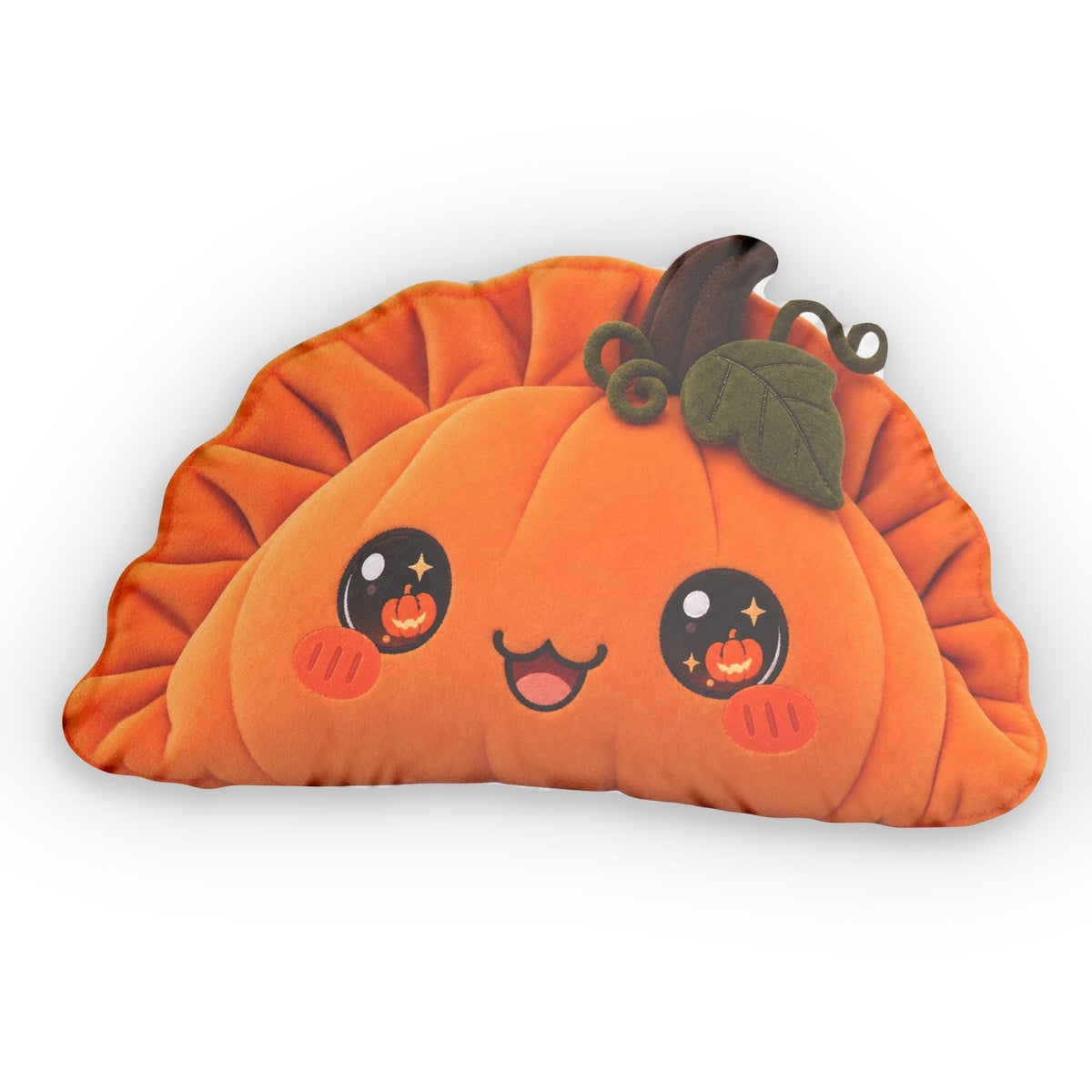 Kawaii Pumpkin Empanada Pillow — Cute Halloween Pumpkin Shaped Throw Pillow