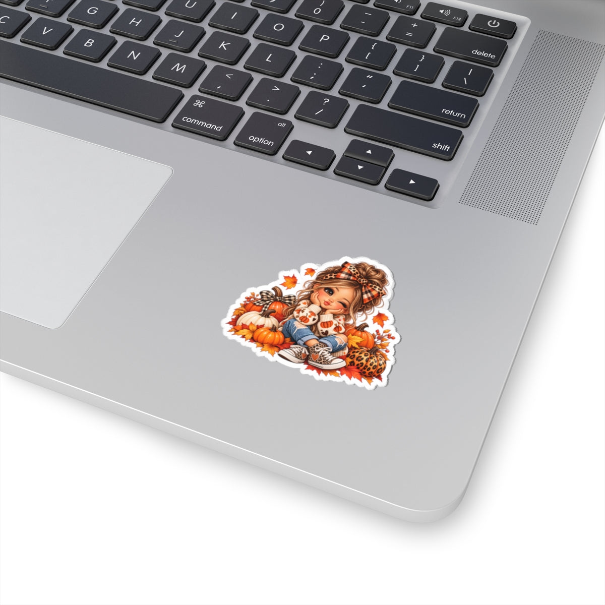 Fall Pumpkin Girl Kiss-Cut Sticker