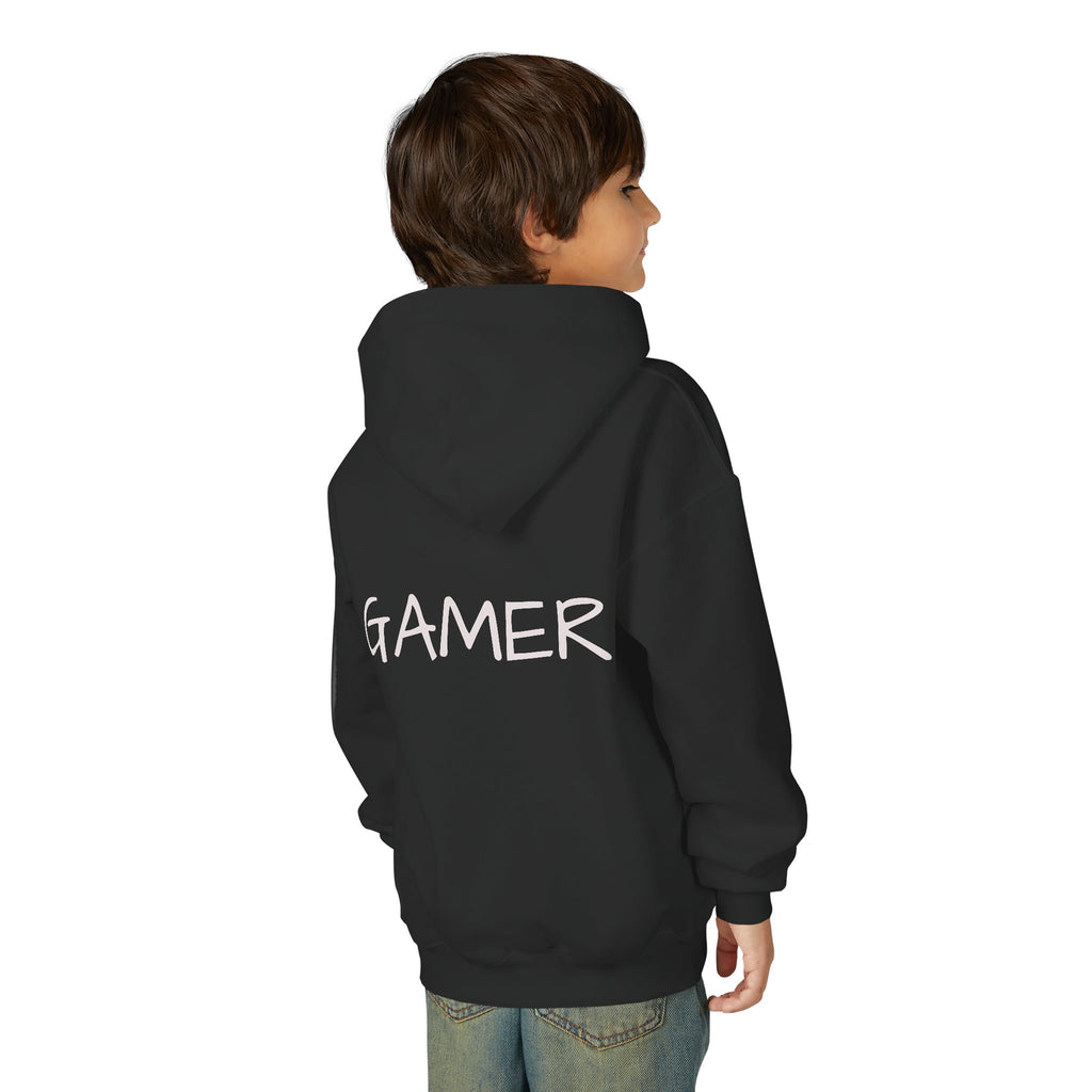 Youth Gamer Hoodie — Neon Retro Game Controller Pullover