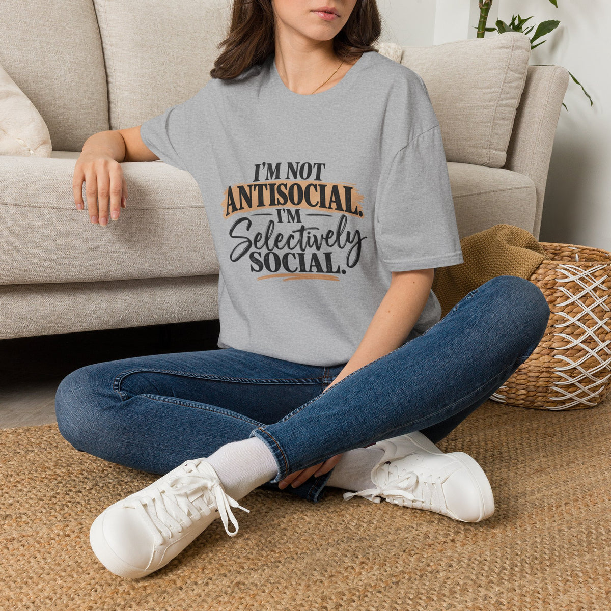I’m Not Antisocial I’m Selectively Social T-Shirt — Funny Introvert Tee