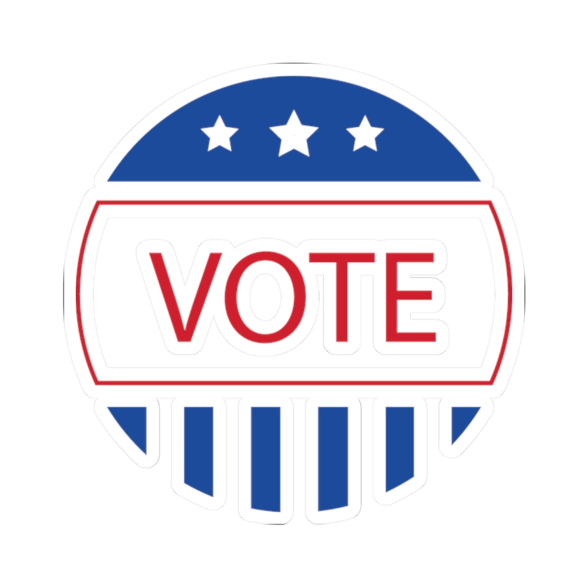 Vote Round Kiss-Cut Sticker — Patriotic Red, White & Blue VOTE Decal
