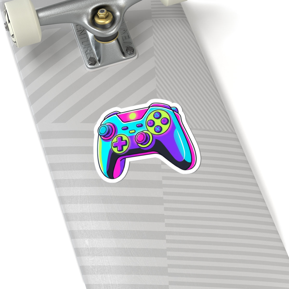 Gaming Controller Kiss-Cut Sticker — Neon Retro Video Game Decal