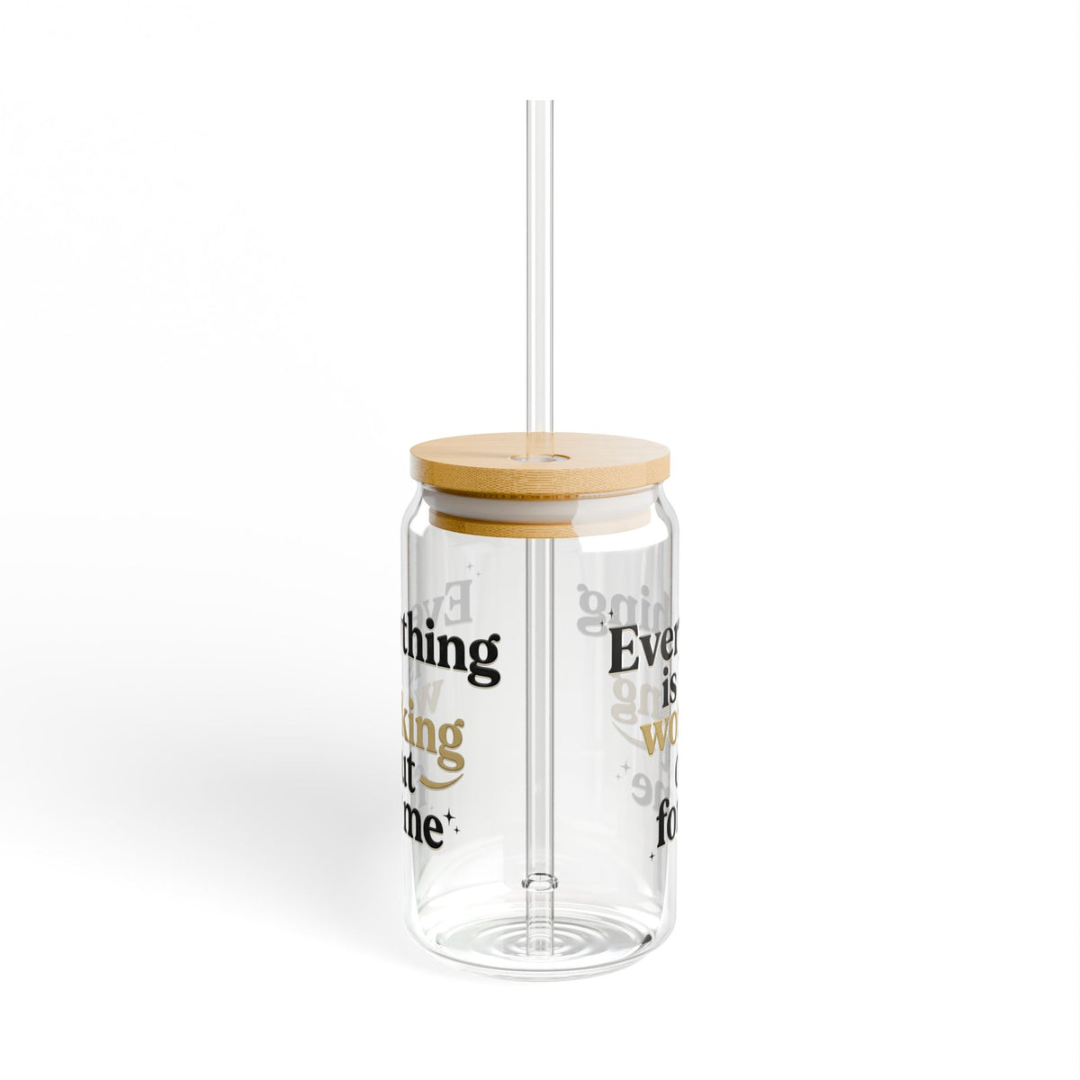 16oz Inspirational Glass – “Everything Is Working Out For Me”
