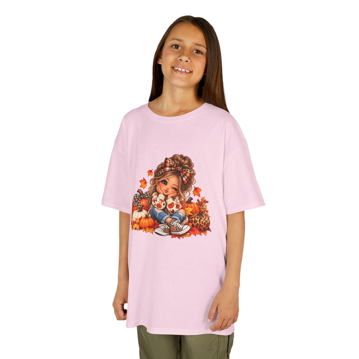Kids Autumn Harvest Girl Thanksgiving T-Shirt