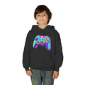 Youth Gamer Hoodie — Neon Retro Game Controller Pullover