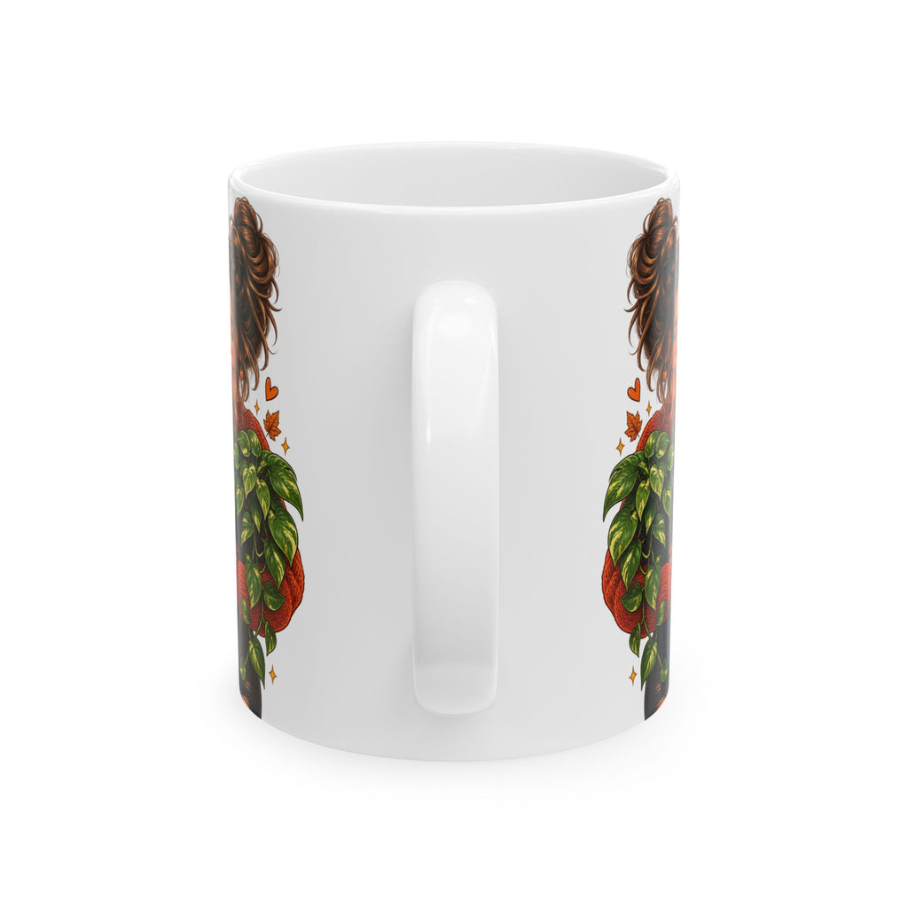 Plant Mom Mug - "This Is My Therapy" Ceramic Coffee Cup (11oz, 15oz)
