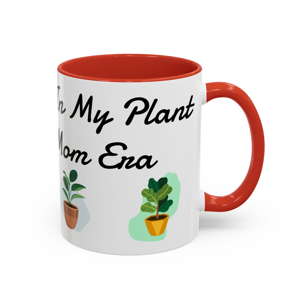 Plant Mom Coffee Mug – "In My Plant Mom Era" Accent Mug with Cute Potted Plants