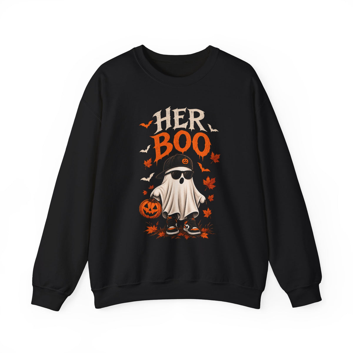 Her Boo Halloween Sweatshirt — Cute Ghost Pumpkin Crewneck