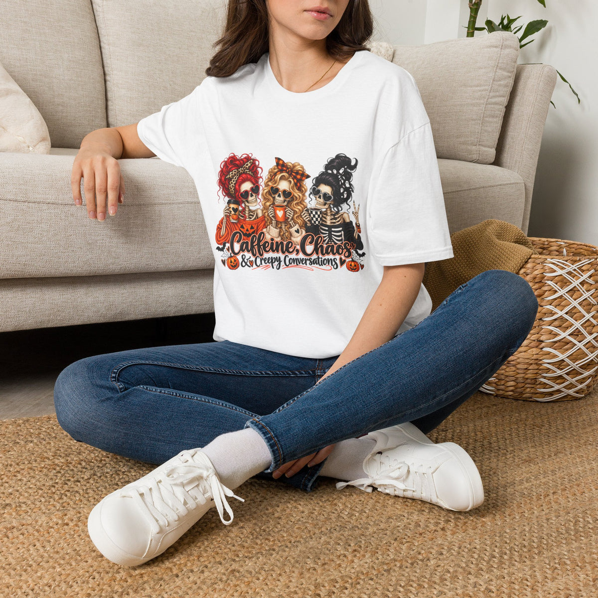 Caffeine, Chaos & Creepy Conversations T-Shirt