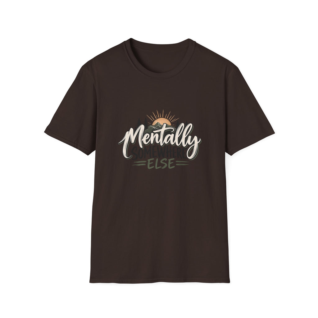T-Shirt — "Mentally Somewhere Else" Sunset Graphic Tee
