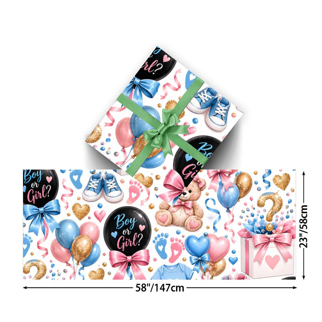 3Pack Gift Wrapping Paper gender reveal