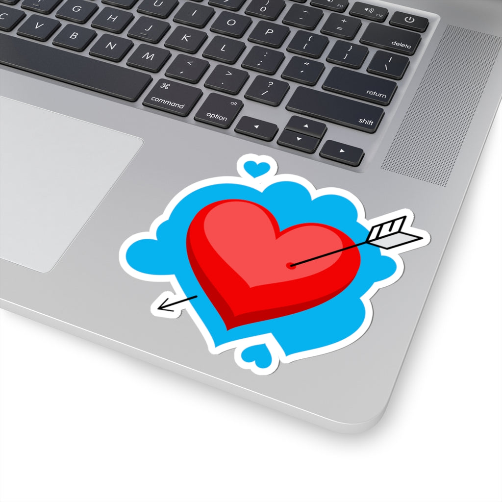 Heart & Arrow Kiss-Cut Sticker — Cute Valentine Laptop Decal