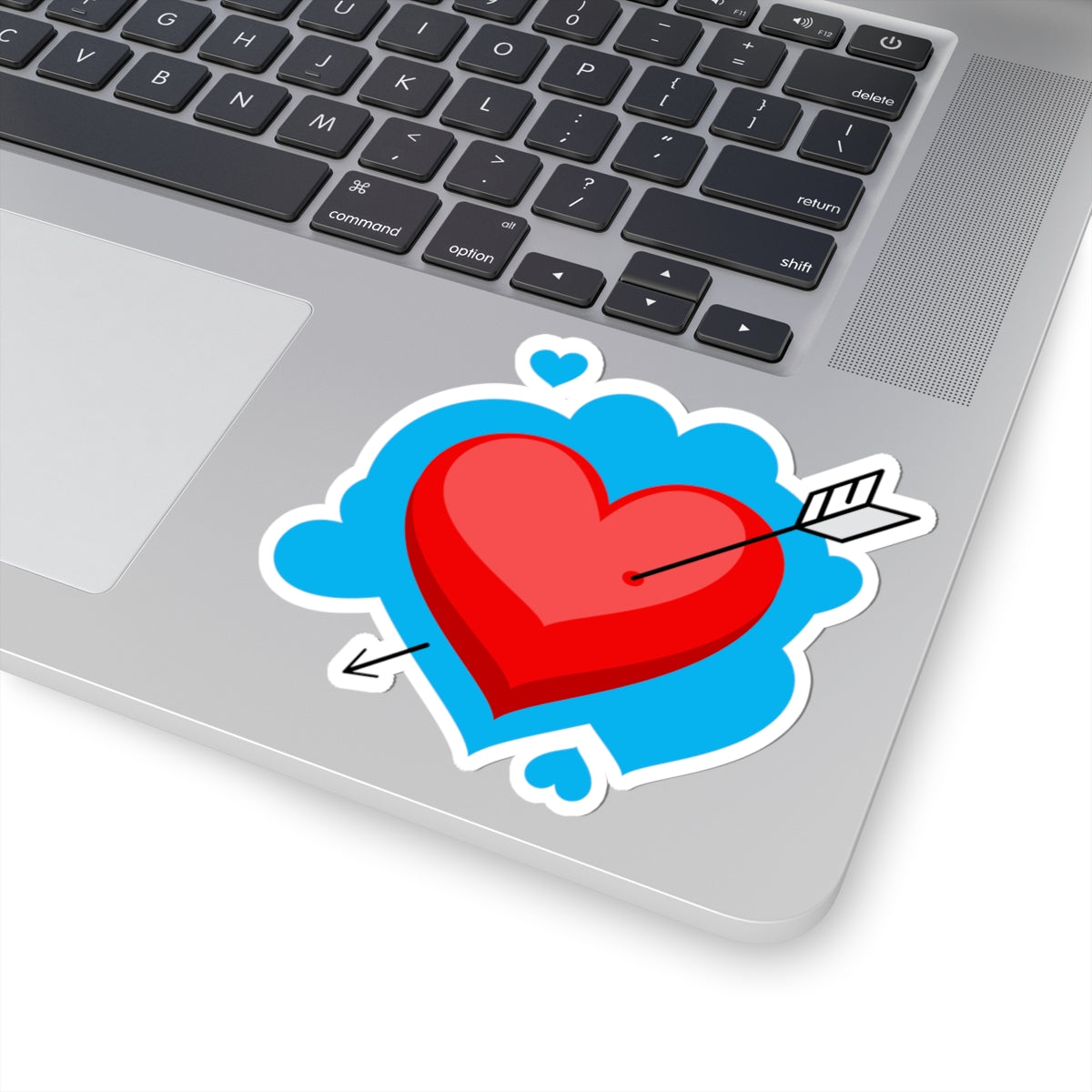 Heart & Arrow Kiss-Cut Sticker — Cute Valentine Laptop Decal