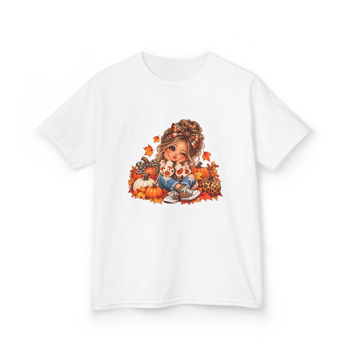 Kids Autumn Harvest Girl Thanksgiving T-Shirt