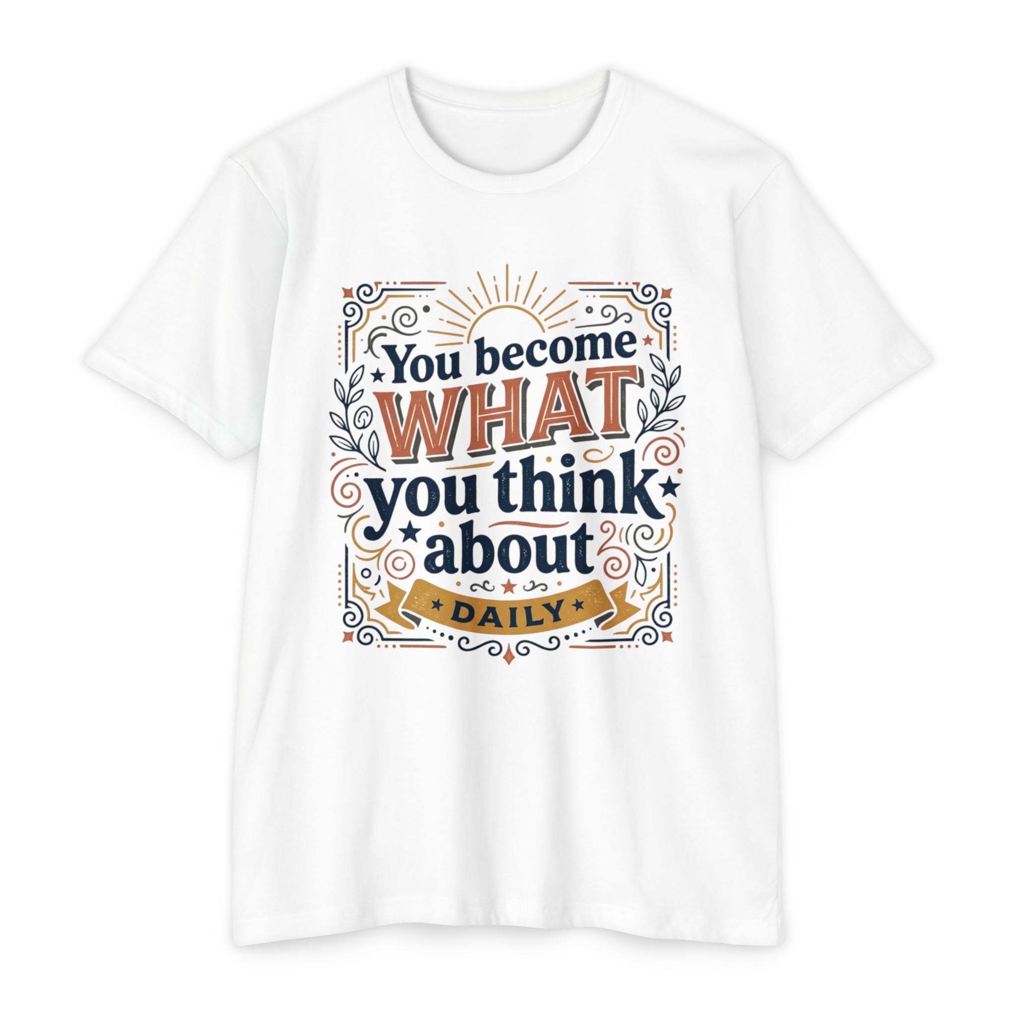 Inspirational Quote T-Shirt — "You Become What You Think About Daily"