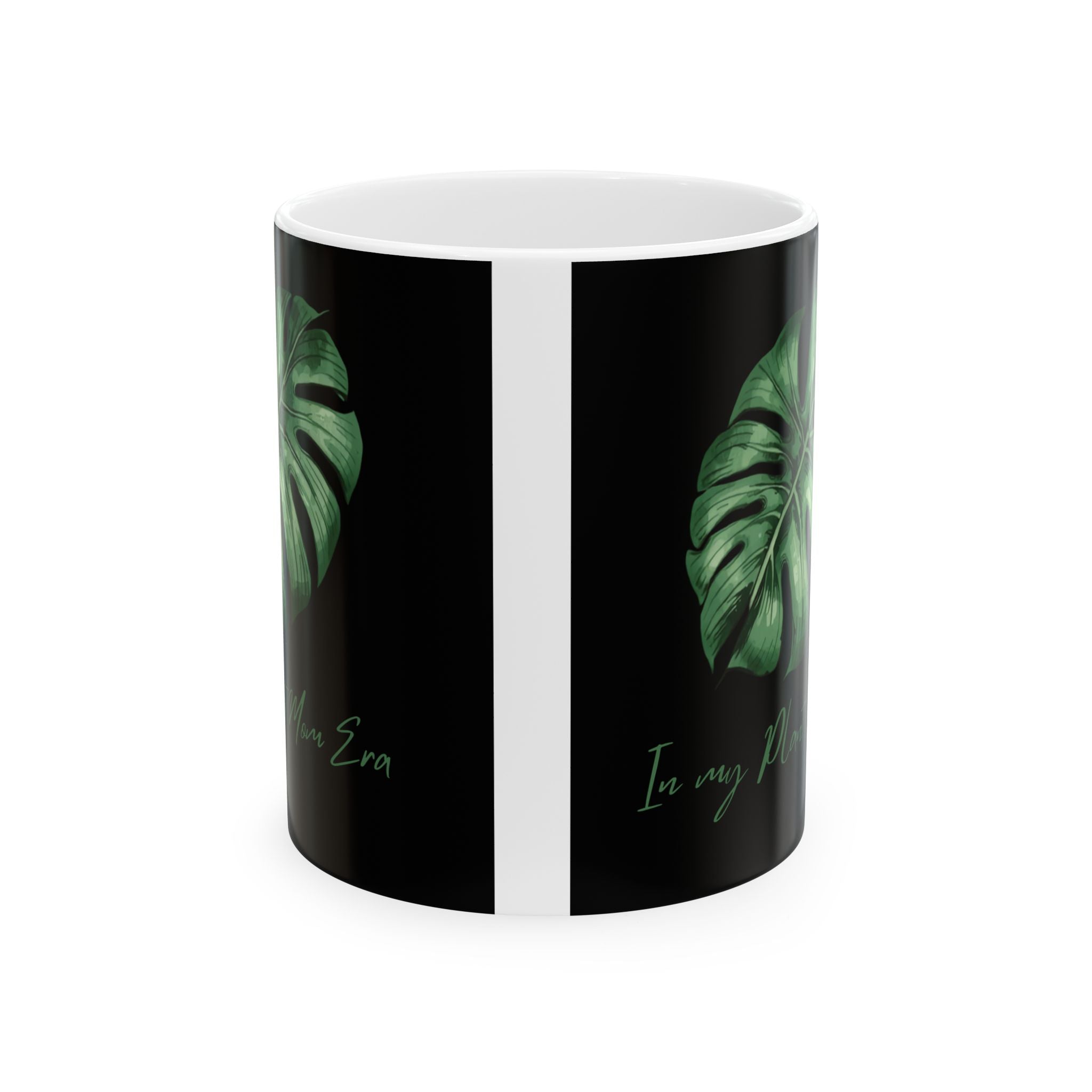 Monstera Leaf Ceramic Mug — 'In My Own Era' Botanical Coffee Cup (11oz & 15oz)