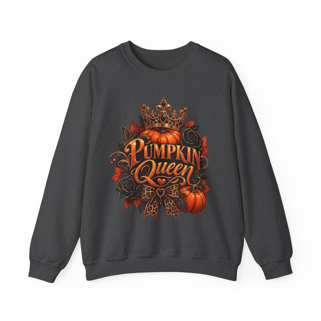 Pumpkin Queen Sweatshirt — Autumn Pumpkin Crown Fall Crewneck