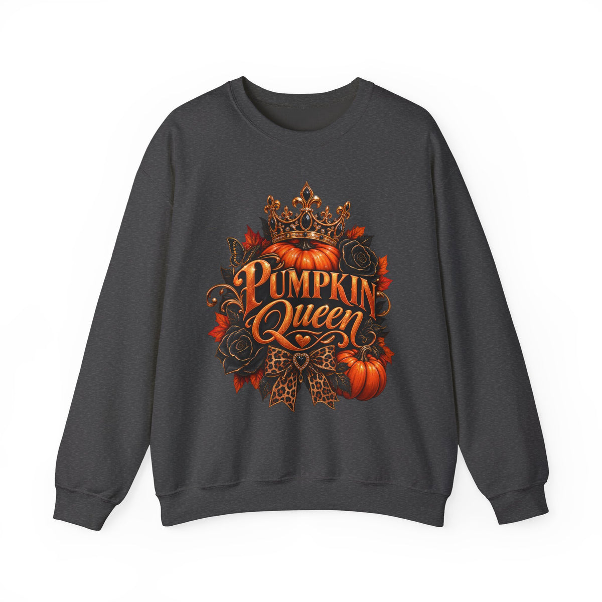 Pumpkin Queen Sweatshirt — Autumn Pumpkin Crown Fall Crewneck