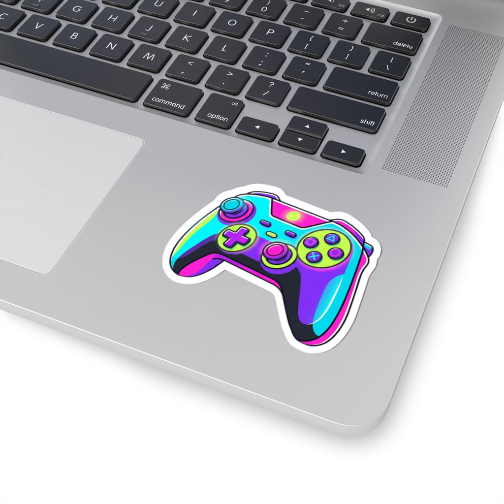Gaming Controller Kiss-Cut Sticker — Neon Retro Video Game Decal