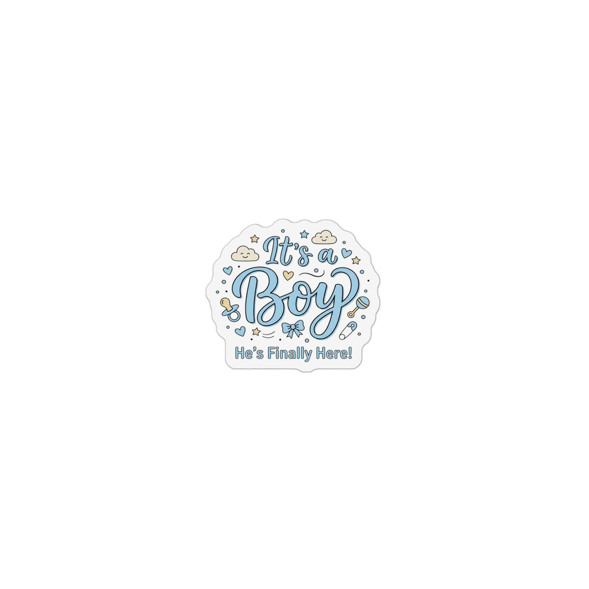 It's a Boy Custom Shape Magnet — Baby Shower Announcement & Gender Reveal Favor