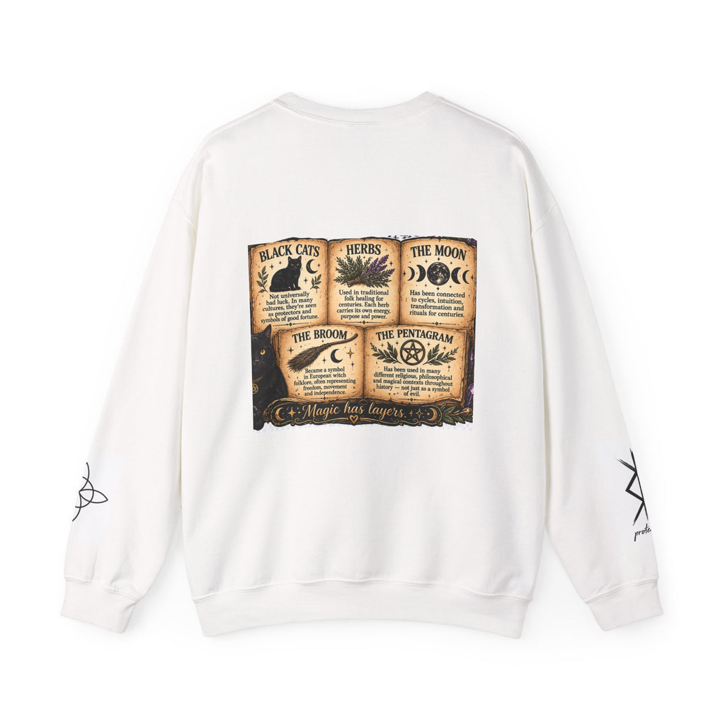 Witchy Auntie Crewneck Sweatshirt – Vintage Spellbook Graphic
