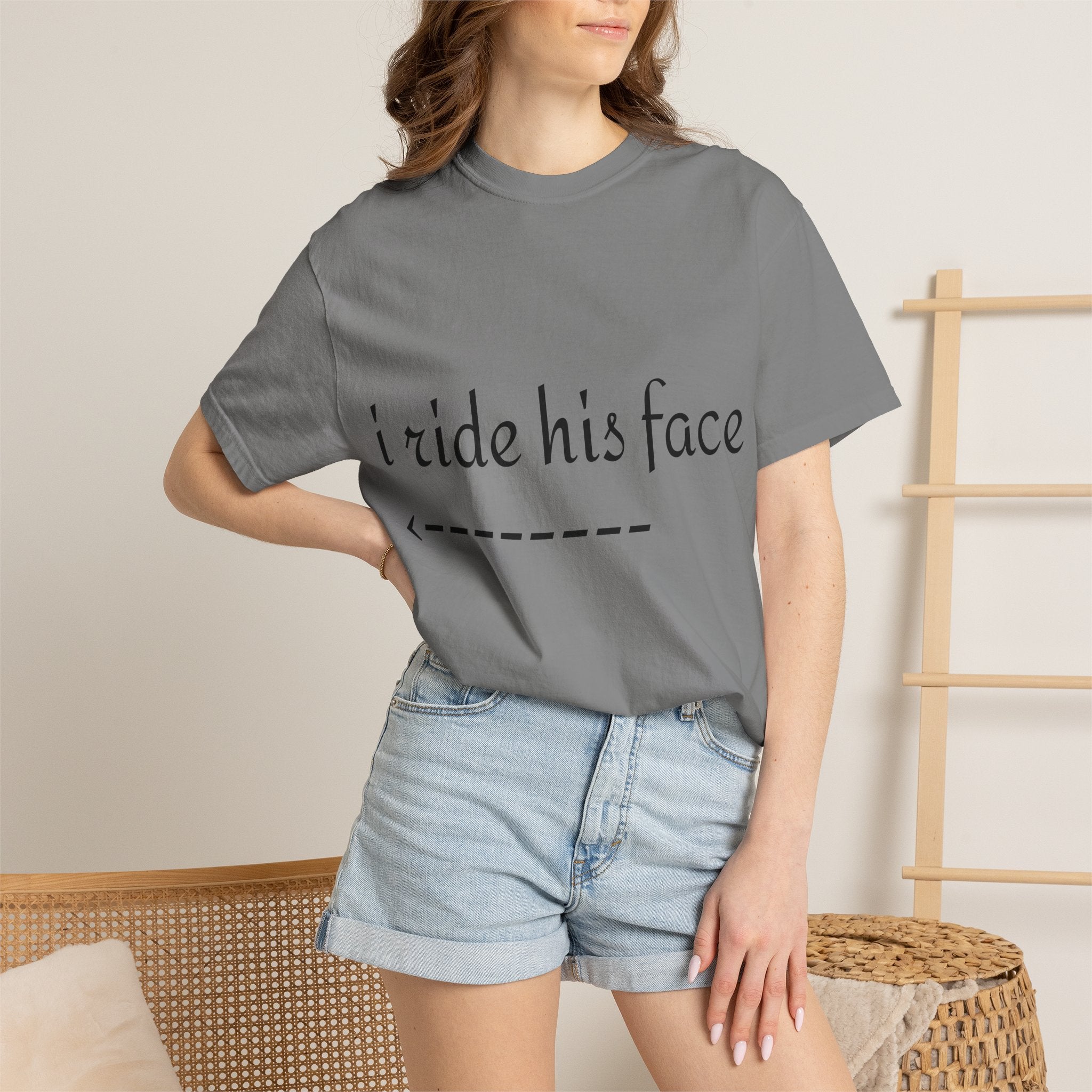 Graphic T-Shirt — "I Ride His Face / He's Mine" Couples Tee