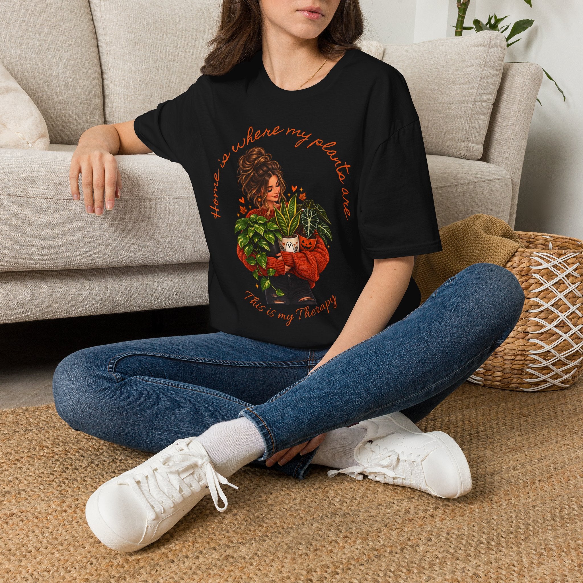 Plant Mom Graphic T-Shirt — “Home is Where My Plants Are” Cozy Plant Lover Tee