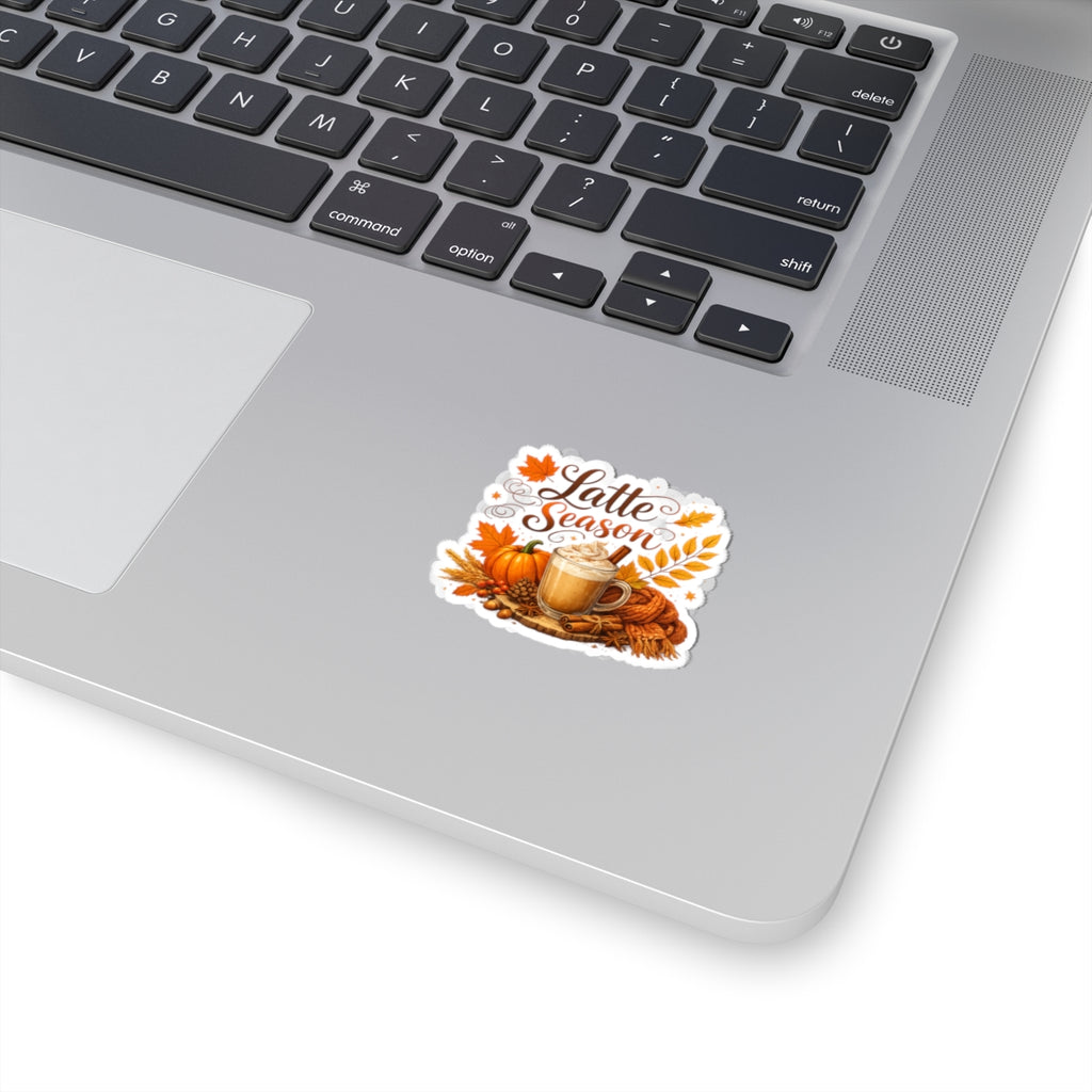 Latte Season Sticker — Fall Pumpkin Spice Coffee Kiss-Cut Decal