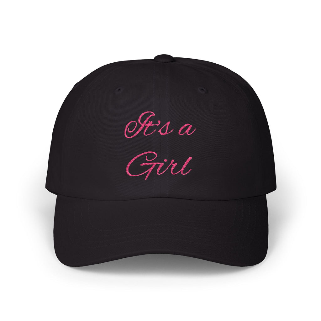 Dad Cap — "It's a Girl" Embroidered Baby Shower Announcement Hat