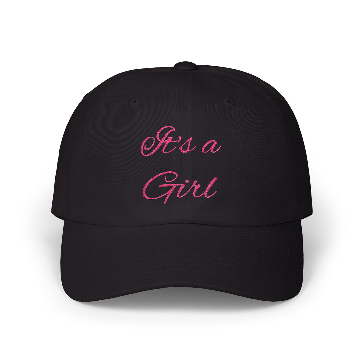 Dad Cap — "It's a Girl" Embroidered Baby Shower Announcement Hat
