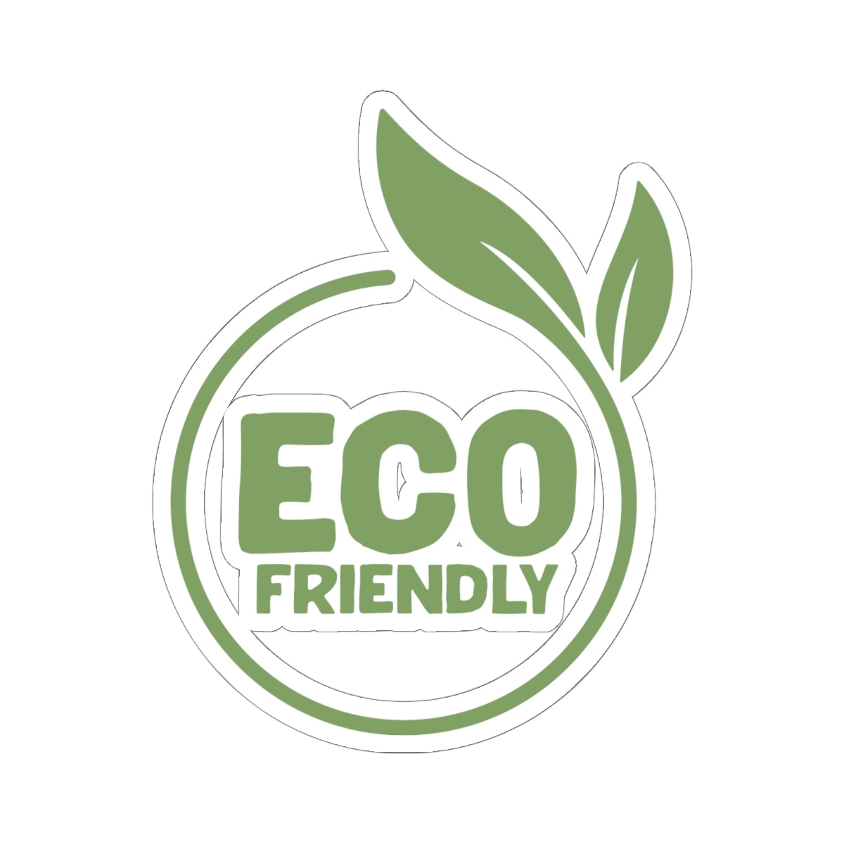 Eco Friendly Kiss-Cut Sticker — Green Leaf Sustainable Decal