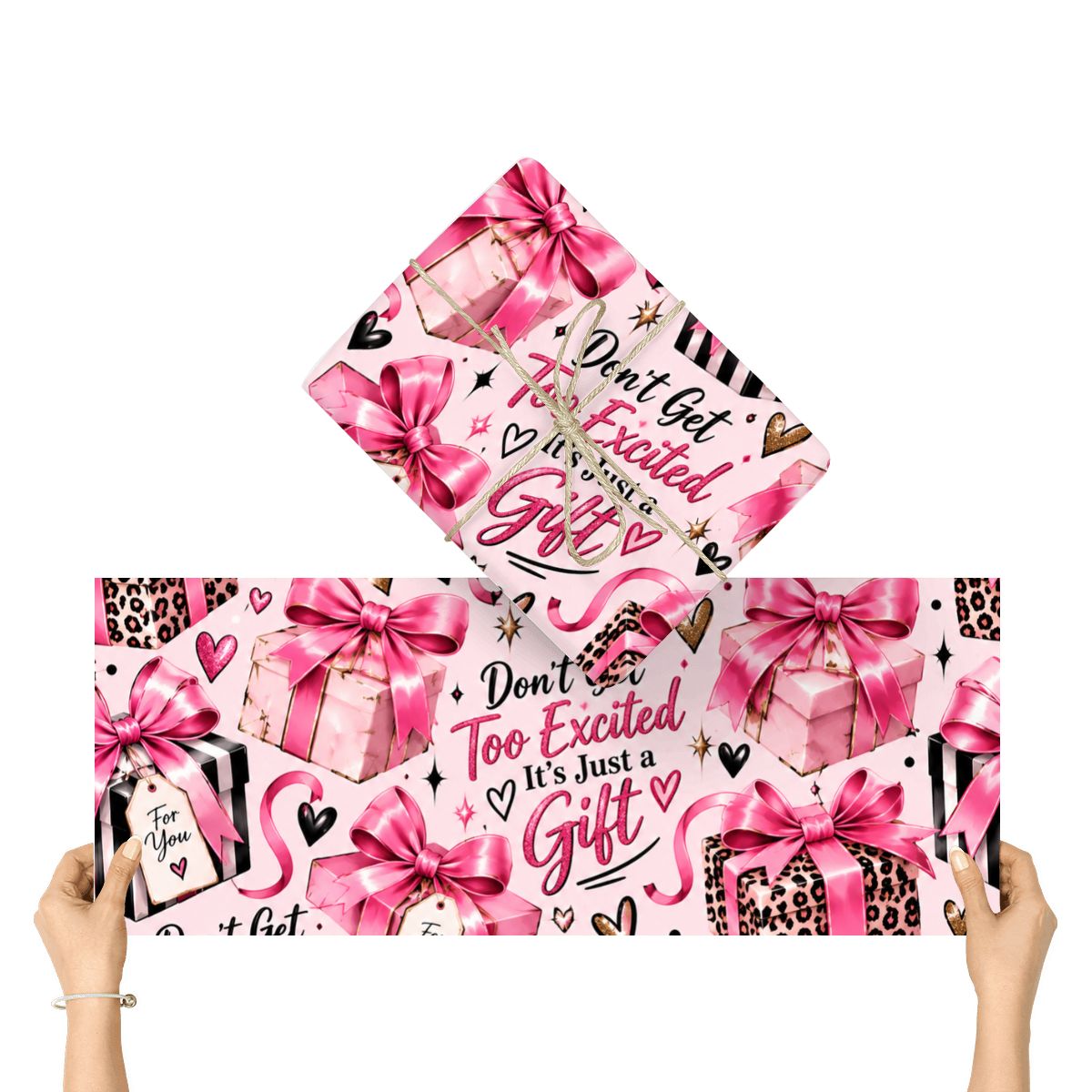 Don't get too excited 3Pack Gift Wrapping Paper