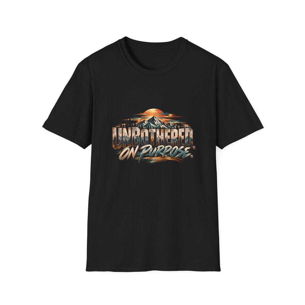 T-Shirt — unbothered On Purpose Vintage Mountain Sunset Graphic