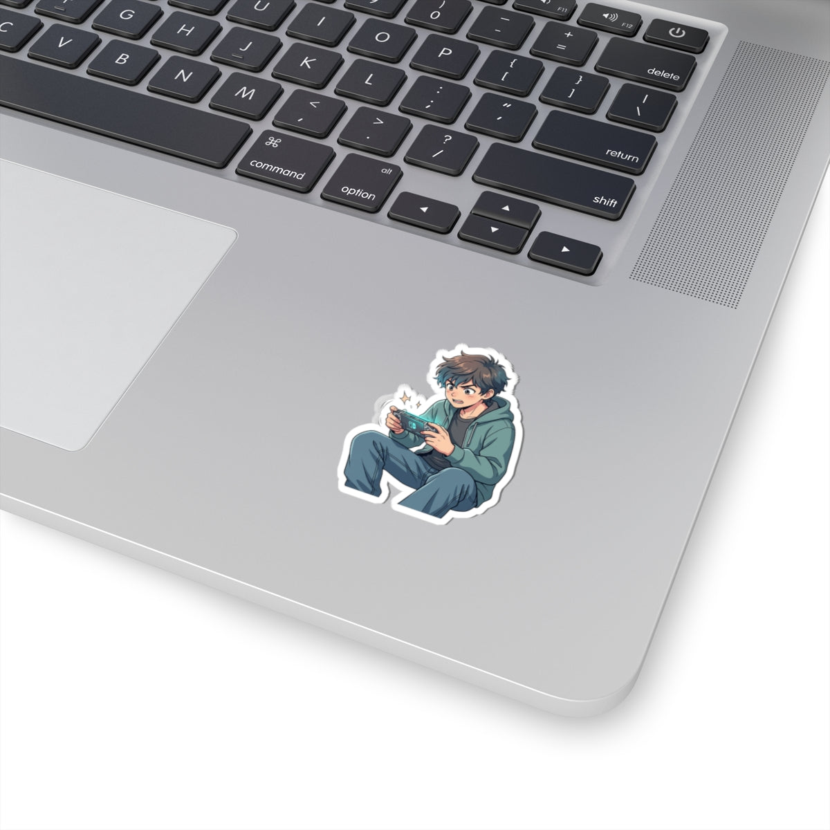 Gamer Boy Sticker — Cute Anime-Style Mobile Gaming Kiss-Cut Decal