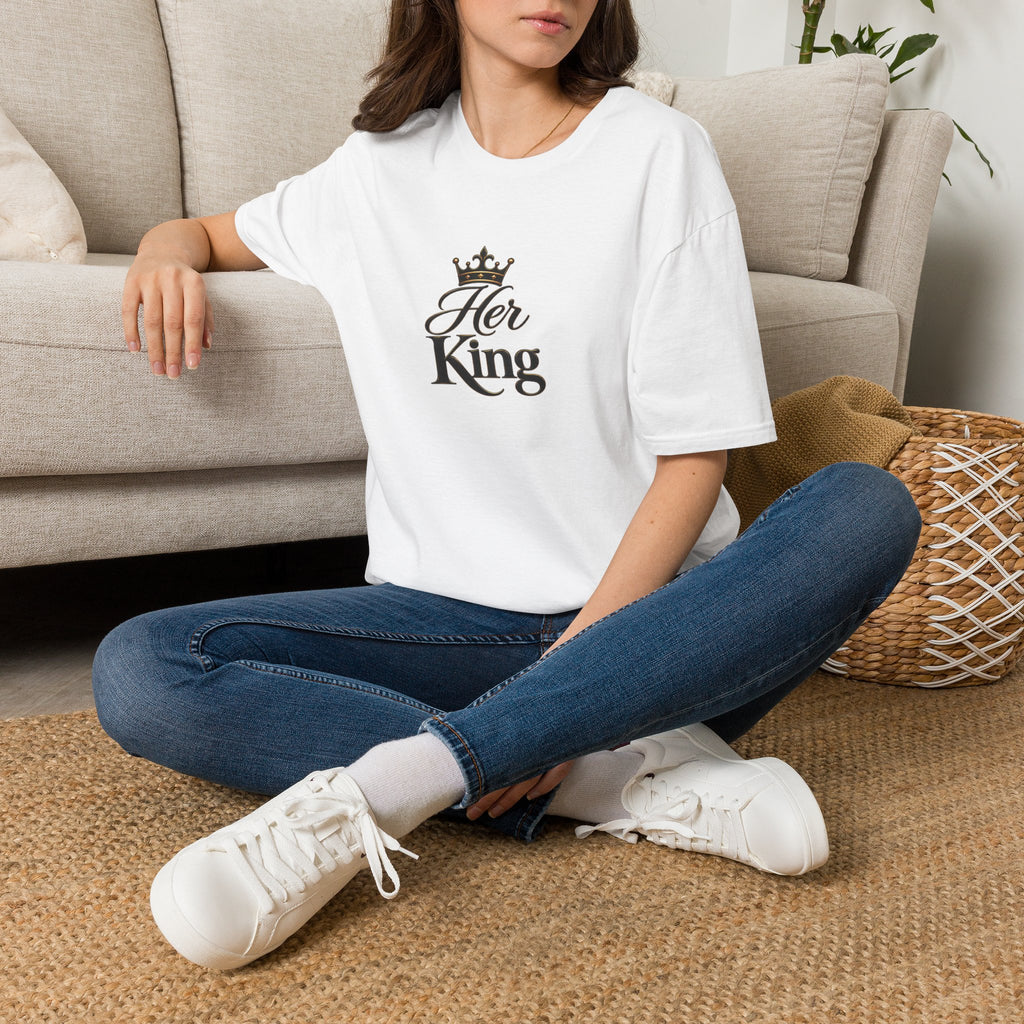 Her King T-Shirt — Feminine Crown Matching Tee for Couples