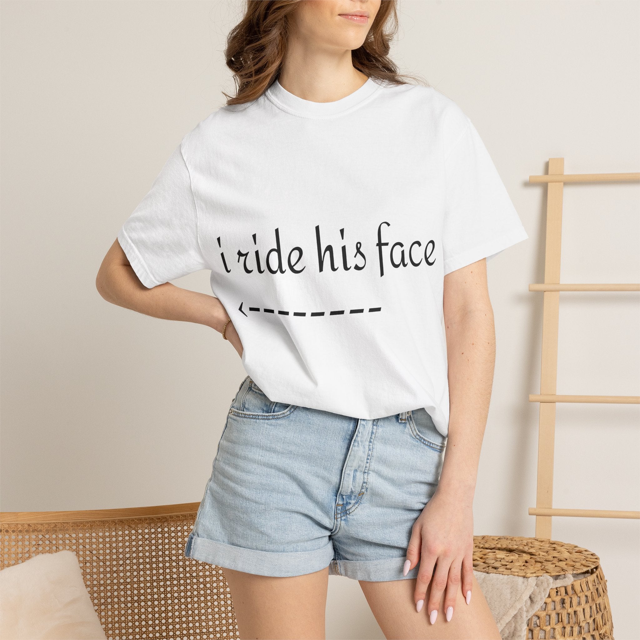 Graphic T-Shirt — "I Ride His Face / He's Mine" Couples Tee