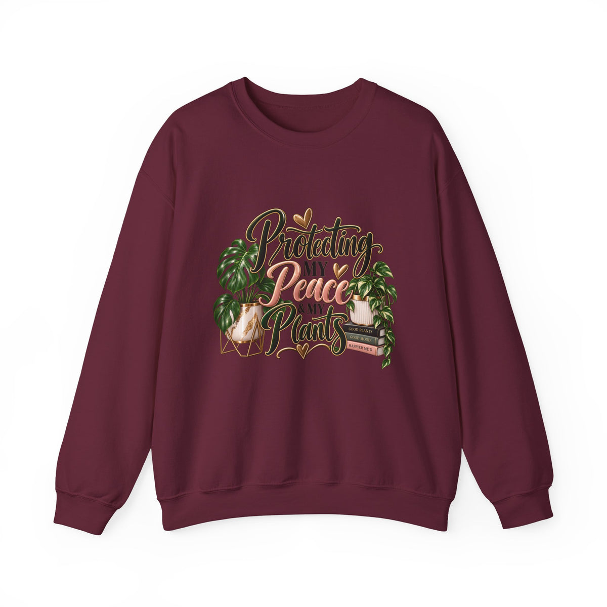Plant Lover Sweatshirt — "Protecting My Peace & My Plants" Cozy Crewneck