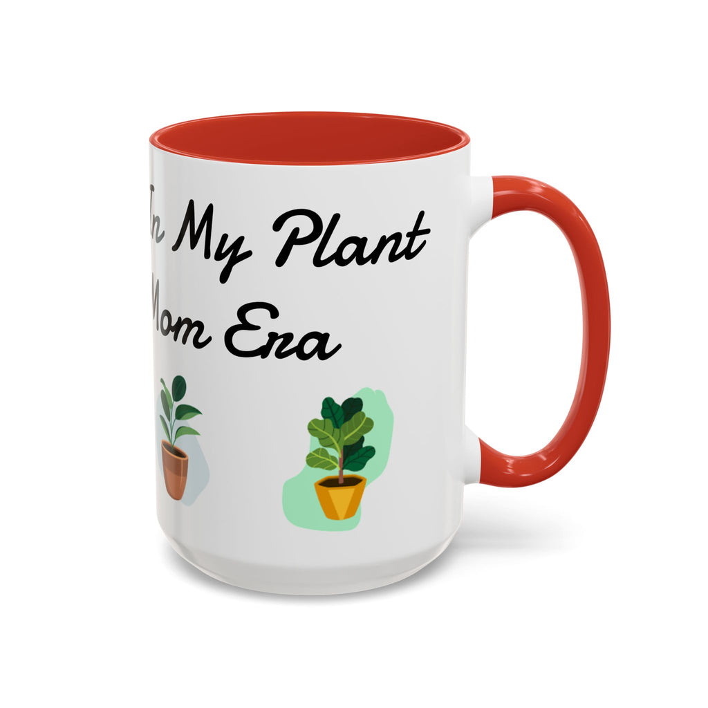 Plant Mom Coffee Mug – "In My Plant Mom Era" Accent Mug with Cute Potted Plants