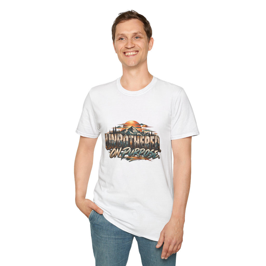 T-Shirt — unbothered On Purpose Vintage Mountain Sunset Graphic