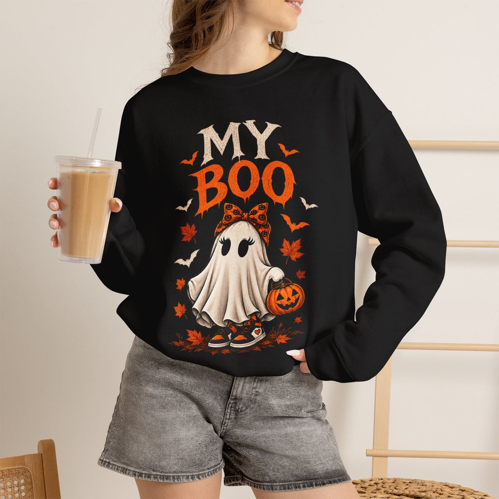 My Boo Halloween Sweatshirt — Cute Ghost Pumpkin Crewneck