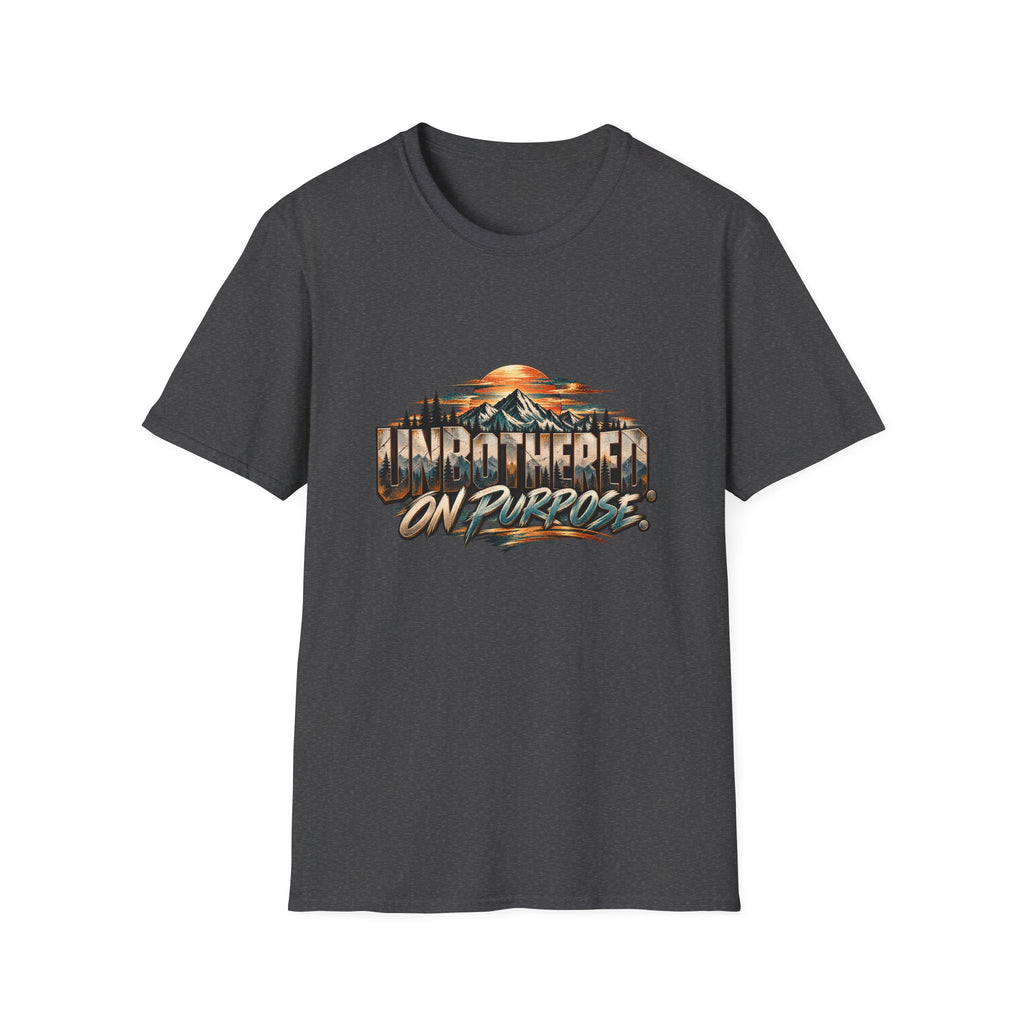 T-Shirt — unbothered On Purpose Vintage Mountain Sunset Graphic