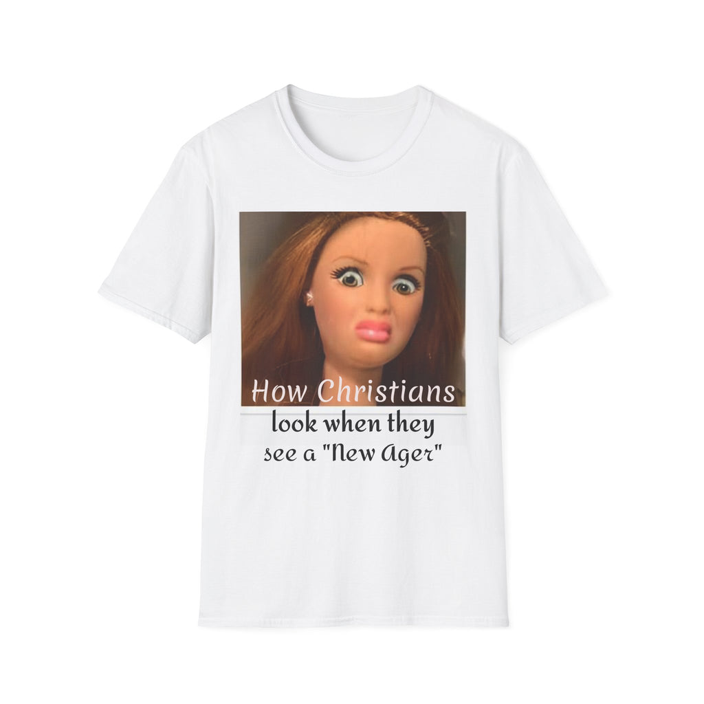 Funny Meme T-Shirt — “How Christians Look When They See a ‘New Ager’” Graphic Tee