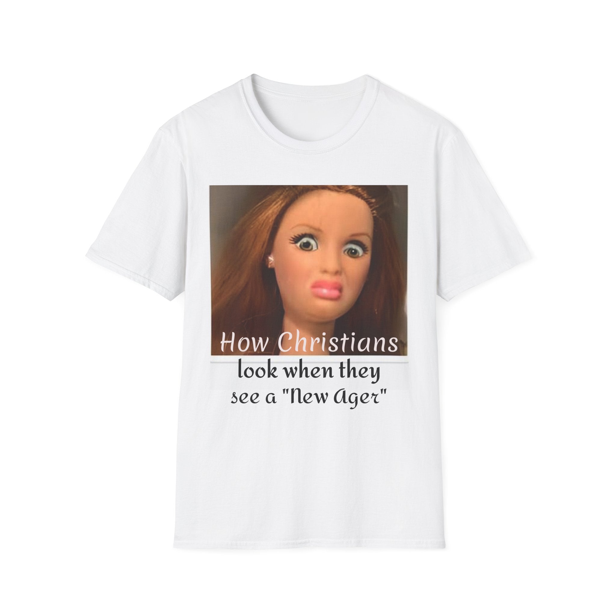 Funny Meme T-Shirt — “How Christians Look When They See a ‘New Ager’” Graphic Tee