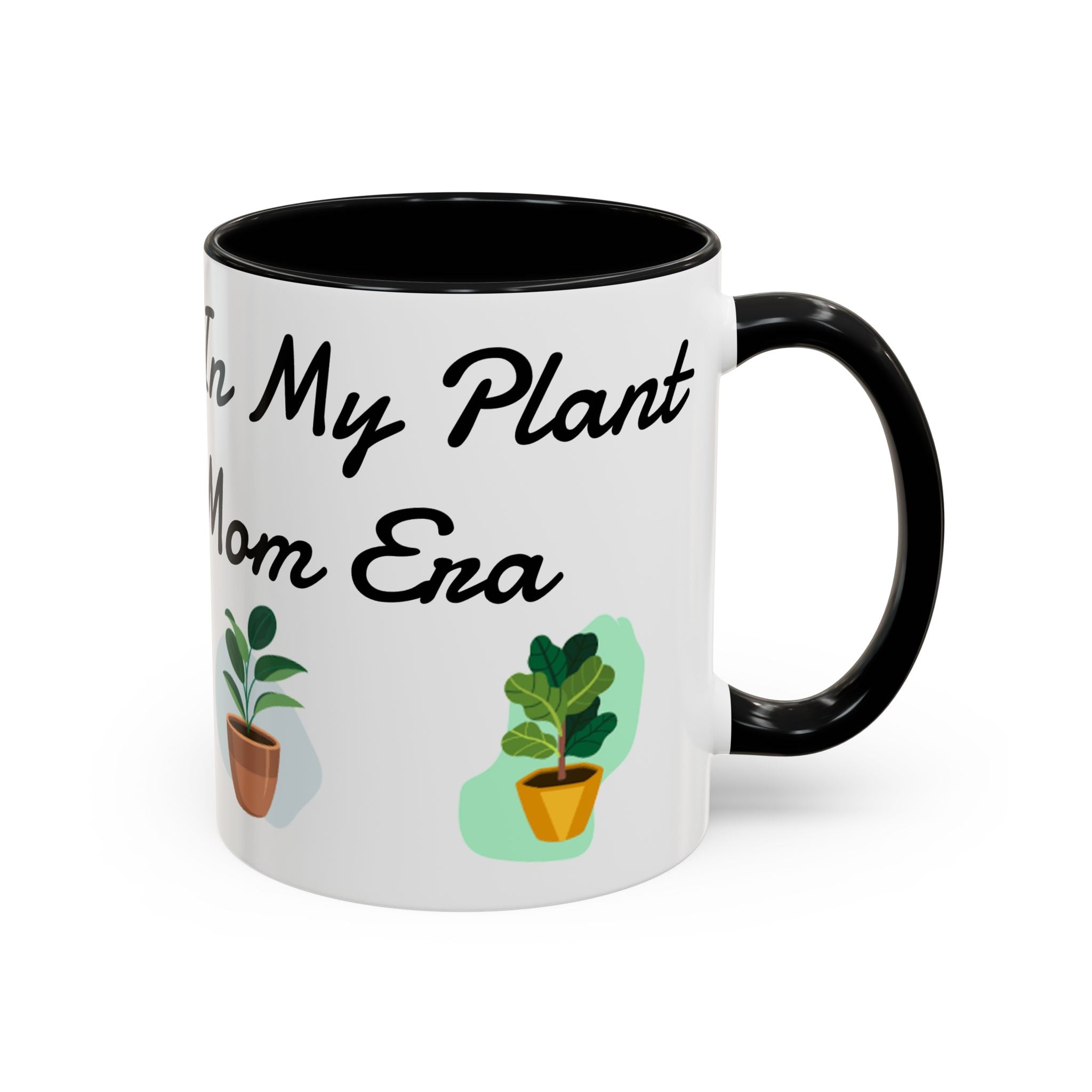 Plant Mom Coffee Mug – "In My Plant Mom Era" Accent Mug with Cute Potted Plants